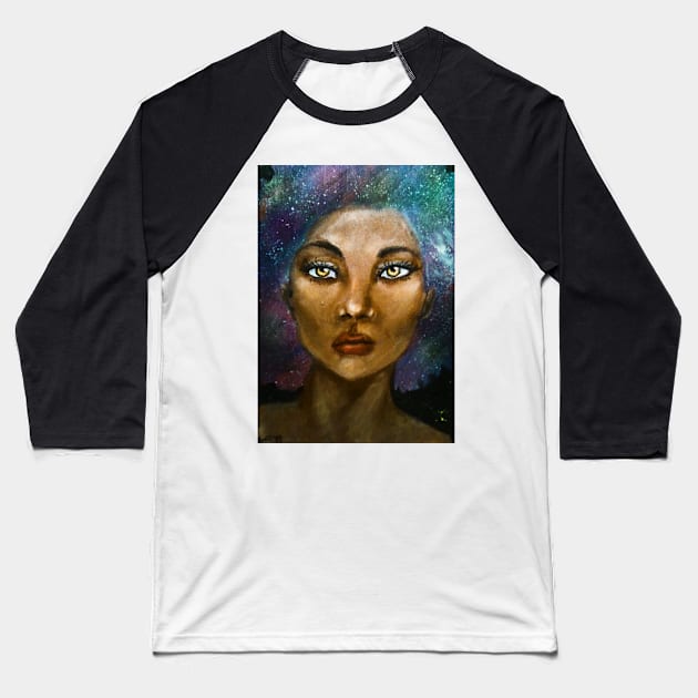 Aurelia (galaxy portrait) Baseball T-Shirt by YaebaArts